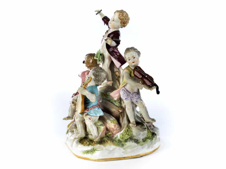 Detailabbildung: Meissener Porzellanfigurengruppe