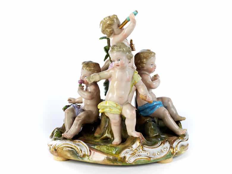 Detailabbildung: Meissener Porzellanfigurengruppe