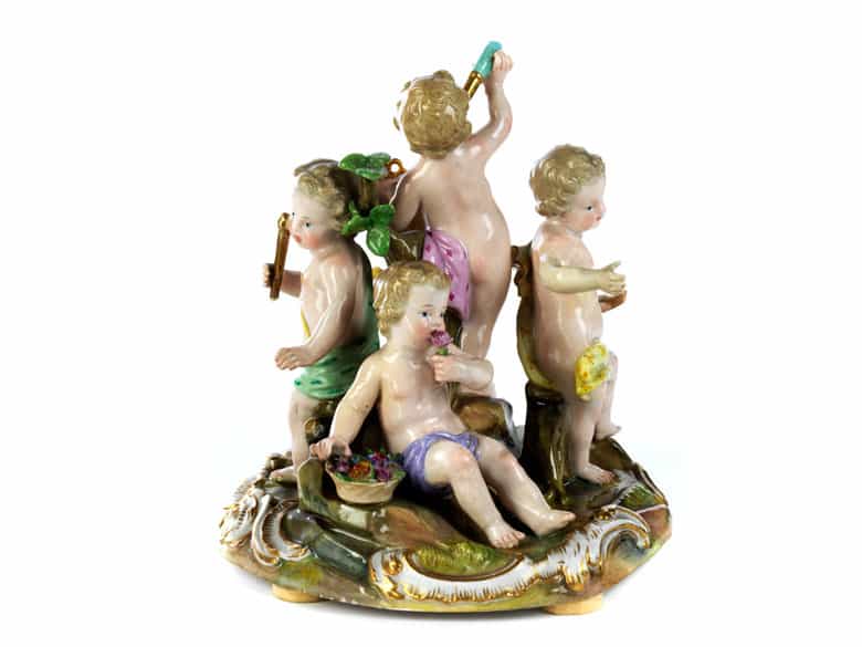 Detailabbildung: Meissener Porzellanfigurengruppe