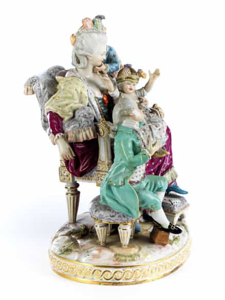 Detailabbildung: Meissener Porzellanfigurengruppe