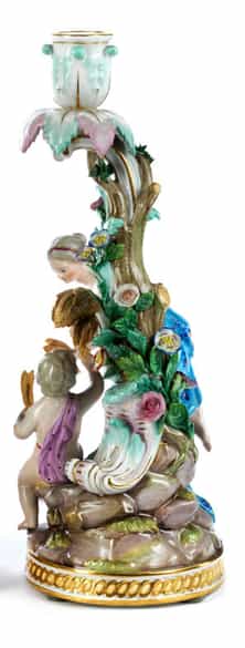 Detailabbildung: Meissener Porzellankerzenleuchter