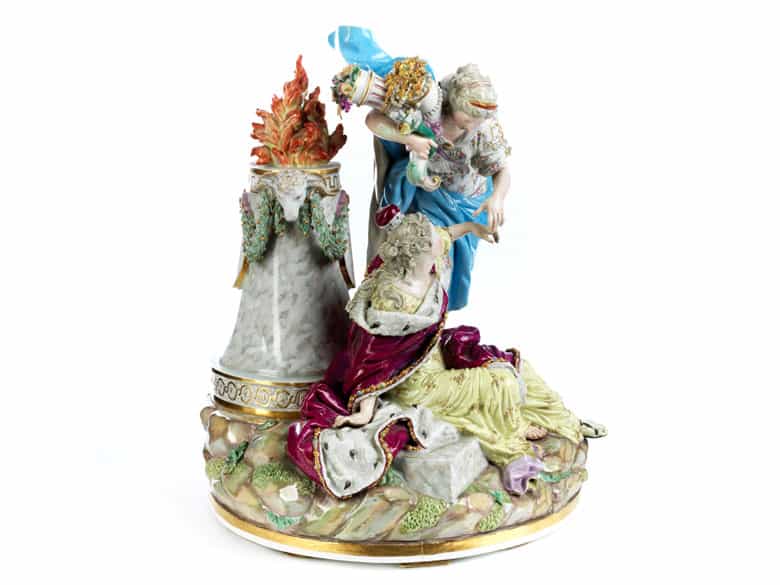 Detailabbildung: Große Meissener Porzellanfigurengruppe