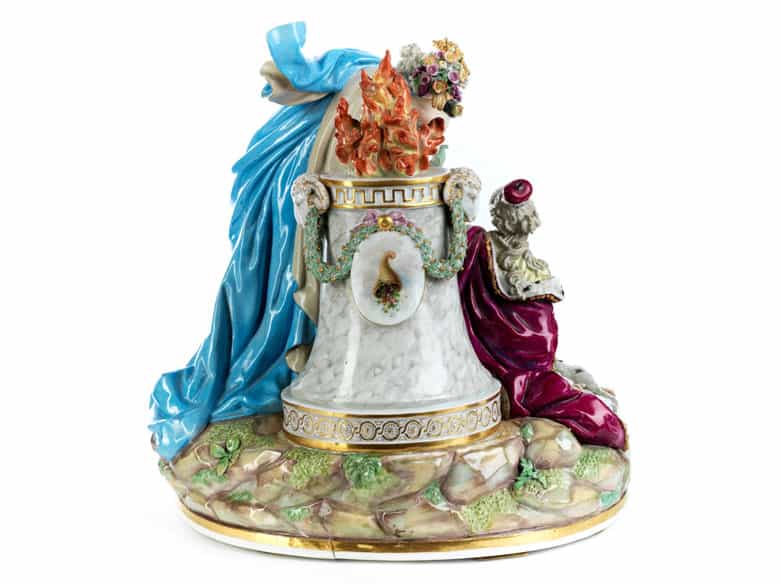 Detailabbildung: Große Meissener Porzellanfigurengruppe