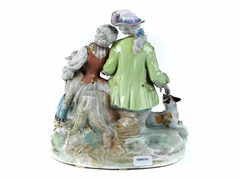 Detailabbildung: Meissener Porzellanfigurengruppe