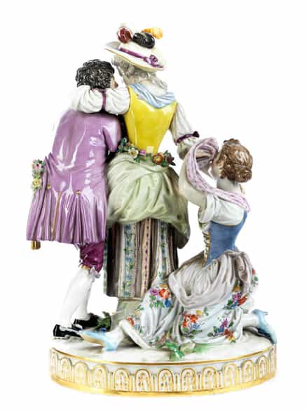 Detailabbildung: Meissener Porzellanfigurengruppe