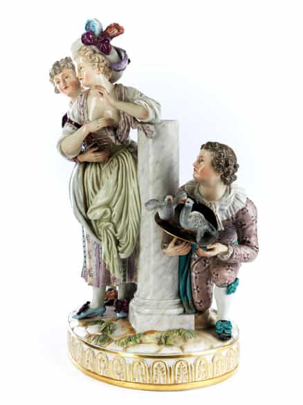 Detailabbildung: Meissener Porzellanfigurengruppe