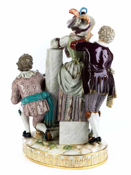 Detailabbildung: Meissener Porzellanfigurengruppe