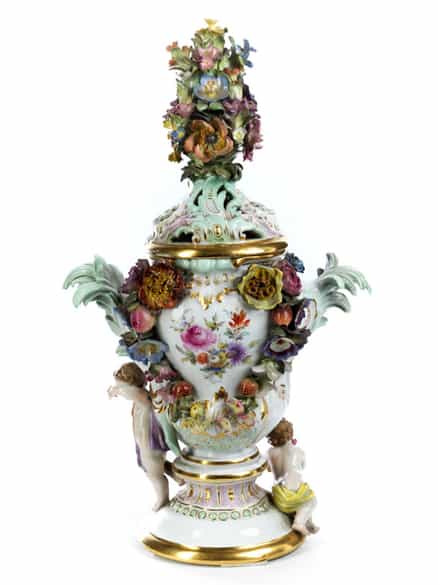 Detailabbildung: Meissener Deckelziervase