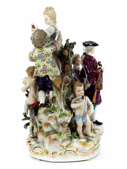 Detailabbildung: Große Meissener Porzellanfigurengruppe