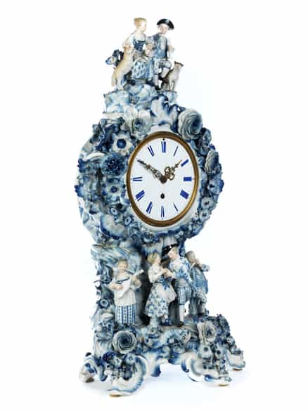 Detailabbildung: Porzellanuhr mit galanten Szenen