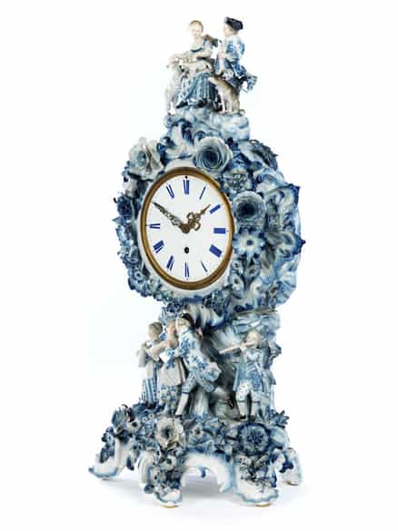 Detailabbildung: Porzellanuhr mit galanten Szenen