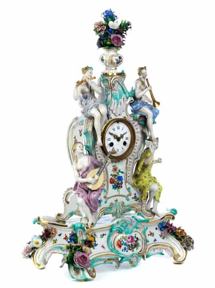 Detailabbildung: Porzellanuhr mit Allegorie der Musik