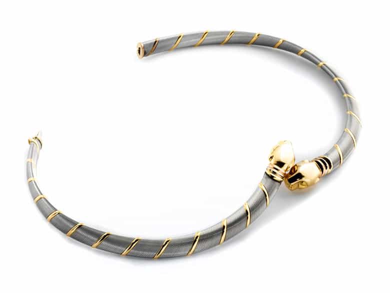 Detailabbildung: Panther-Collier Stahl Gold von Cartier