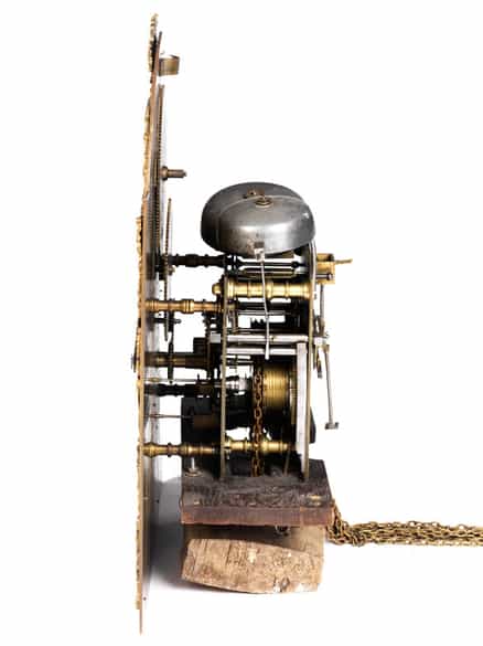 Detailabbildung: Seltene große Münchner barocke Wandhängeuhr