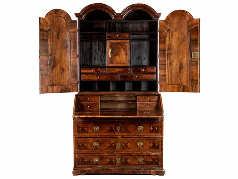 Detailabbildung: Barocker Schreibaufsatzschrank à l‘anglaise