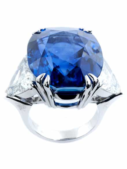 Detailabbildung: Großer Burmasaphir-Diamantring