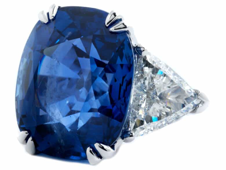 Detailabbildung: Großer Burmasaphir-Diamantring