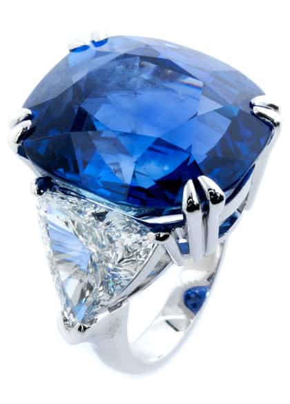Detailabbildung: Großer Burmasaphir-Diamantring