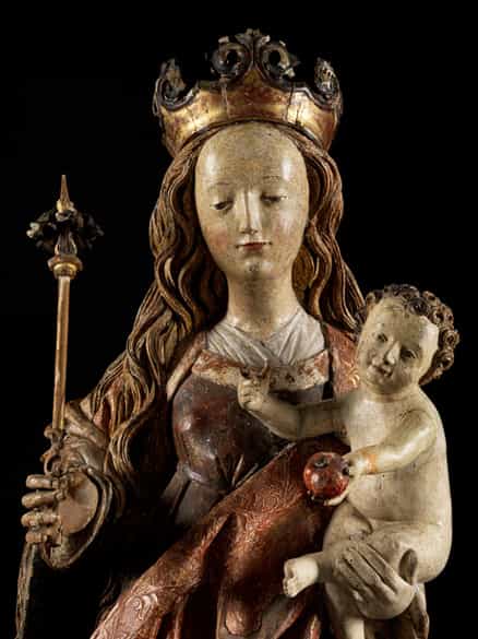 Detailabbildung: Mondsichelmadonna mit dem Kind vom Meister des Kefermarkter Altares