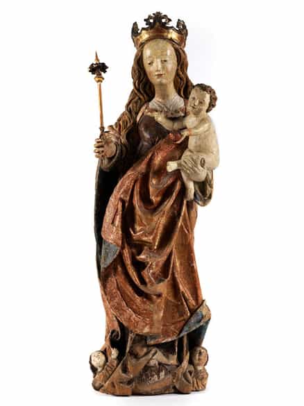 Detailabbildung: Mondsichelmadonna mit dem Kind vom Meister des Kefermarkter Altares
