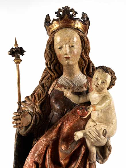 Detailabbildung: Mondsichelmadonna mit dem Kind vom Meister des Kefermarkter Altares