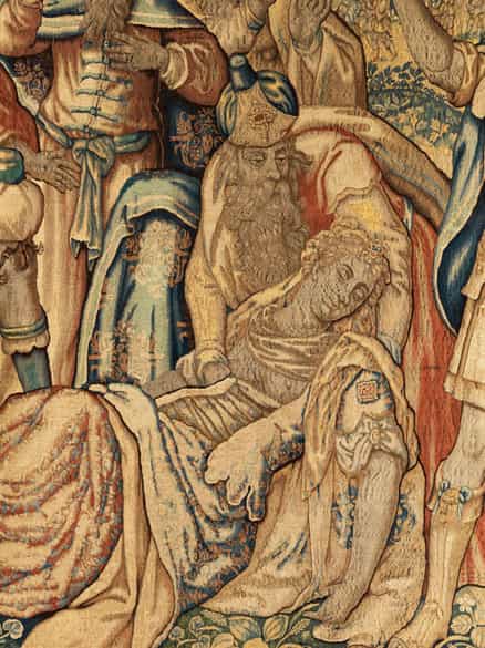 Detailabbildung: Tapisserie mit Motiv aus dem Achilles-Mythos