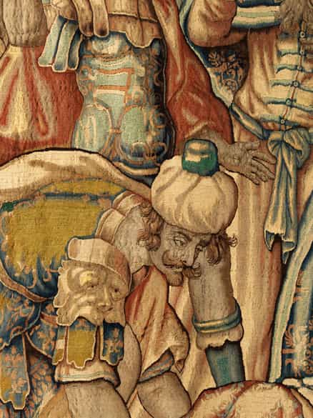 Detailabbildung: Tapisserie mit Motiv aus dem Achilles-Mythos