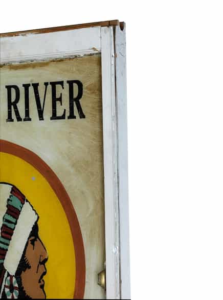 Detailabbildung: Werbeschild „Indian River“ All purpose flour 