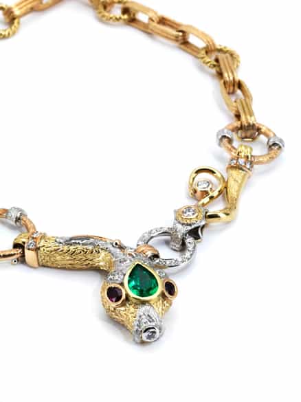 Detailabbildung: Smaragd-Brillant-Schlangencollier CAZZANIGA