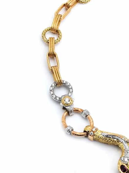 Detailabbildung: Smaragd-Brillant-Schlangencollier CAZZANIGA