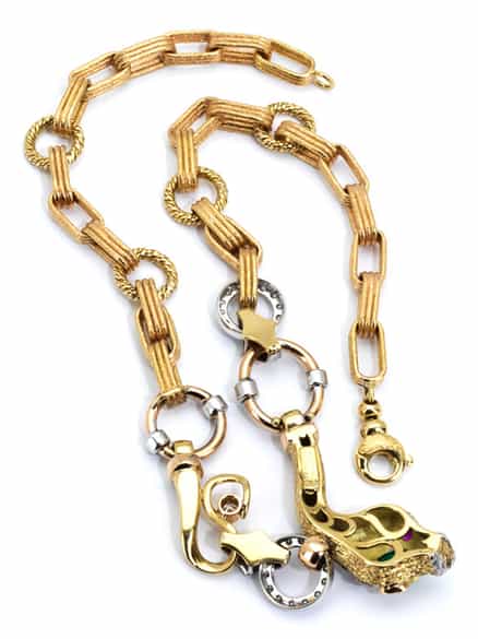 Detailabbildung: Smaragd-Brillant-Schlangencollier CAZZANIGA