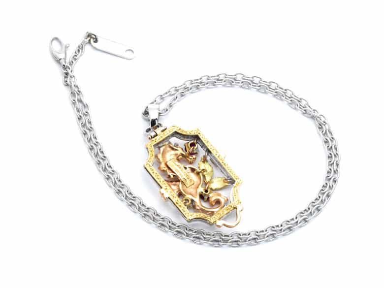 Detailabbildung: Seepferdchenanhänger mit Kette CAZZANIGA