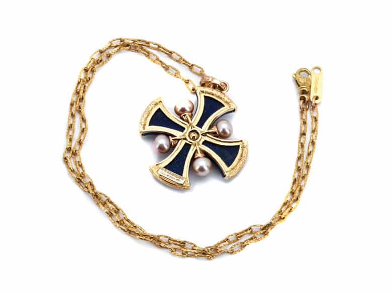 Detailabbildung: Malteserkreuzanhänger mit Kette CAZZANIGA