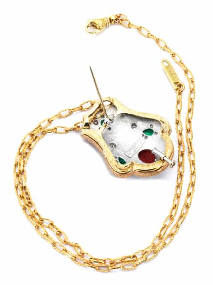 Detailabbildung: Floraler Broschanhänger mit Kette CAZZANIGA