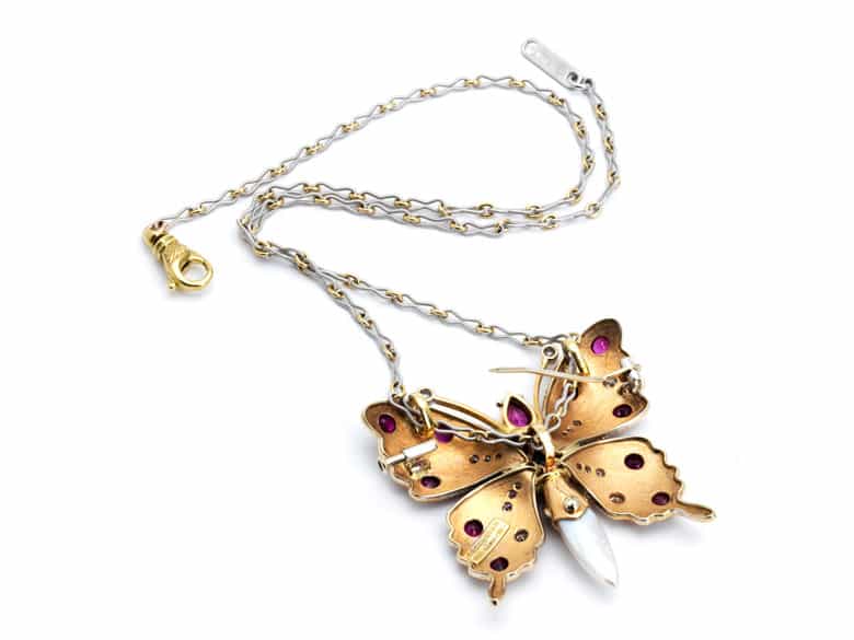 Detailabbildung: Schmetterlingsanhänger mit Kette CAZZANIGA