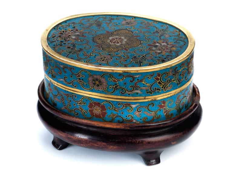 Detailabbildung: Chinesische Cloisonné-Schatulle
