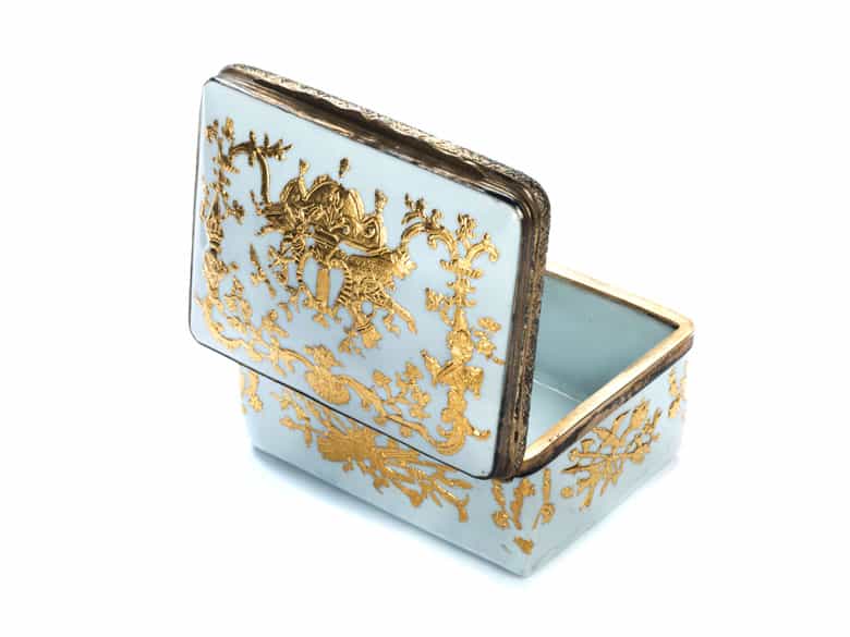 Detailabbildung: Feine Emaildose mit Golddekor