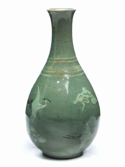 Detailabbildung: Koreanische Seladon-Vase mit Kranichen