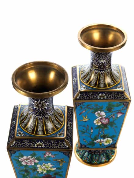 Detailabbildung: Paar große Cloisonné-Vasen