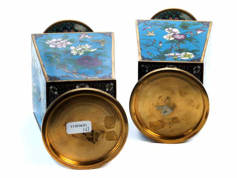 Detailabbildung: Paar große Cloisonné-Vasen