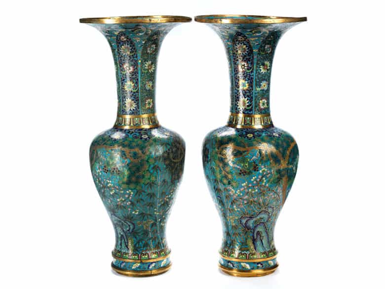 Detailabbildung: Paar Cloisonné-Vasen