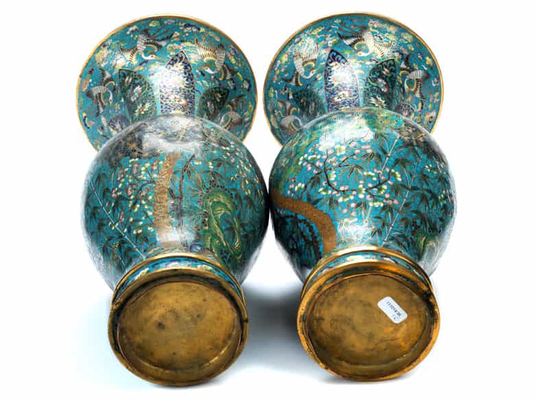 Detailabbildung: Paar Cloisonné-Vasen
