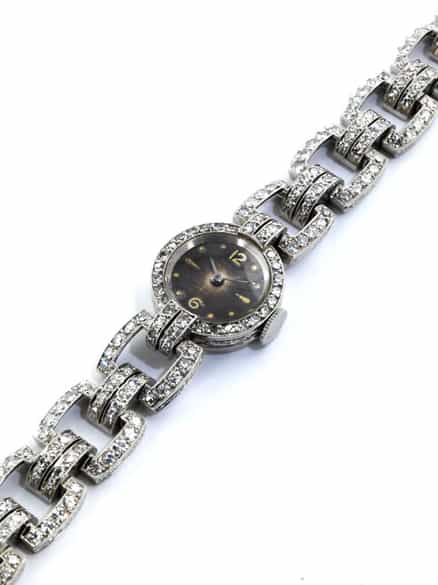 Detailabbildung: Art déco-Diamantarmbanduhr