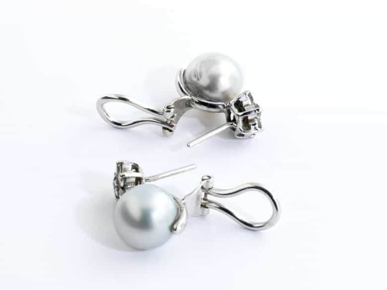 Detailabbildung: Perl-Brillantohrringe