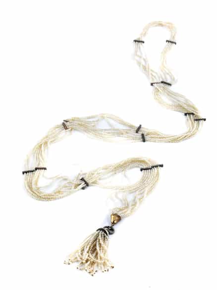 Detailabbildung: Naturperlen-Diamantsautoir