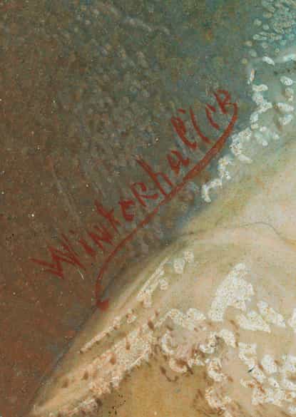 Detailabbildung: Miniaturbildnis einer Dame, signiert „Winterhalter“ (1805 – 1873)