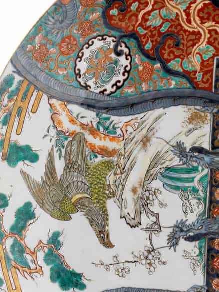 Detailabbildung: Sehr große Imari-Porzellanplatte