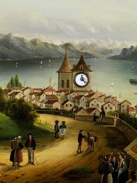 Detailabbildung: Bilderuhr mit Alpenlandschaft
