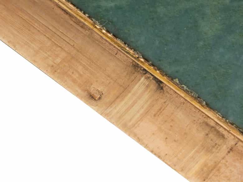 Detailabbildung: Längsrechteckige Deckeldose in grünem Halbedelstein