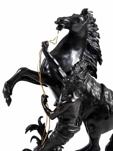 Detailabbildung: Paar Pferdebronzen nach Modell von Guillaume Coustou (1677–1746)